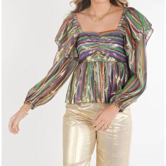 NEW EMILY MCCARTHY gigi top in tinsel metallic - Picture 1 of 3
